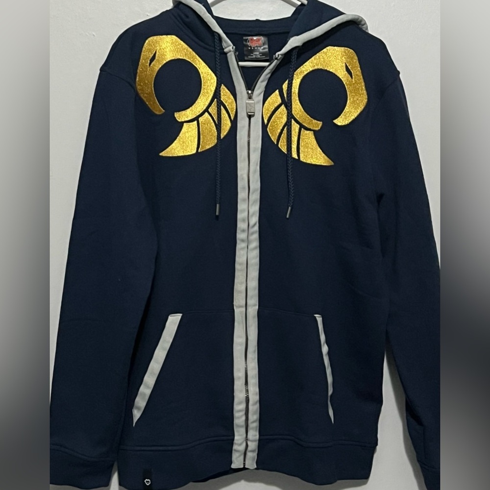Riot Games League Of Legends Official Demacia Hoodie Jacket Large Blue Full Zip